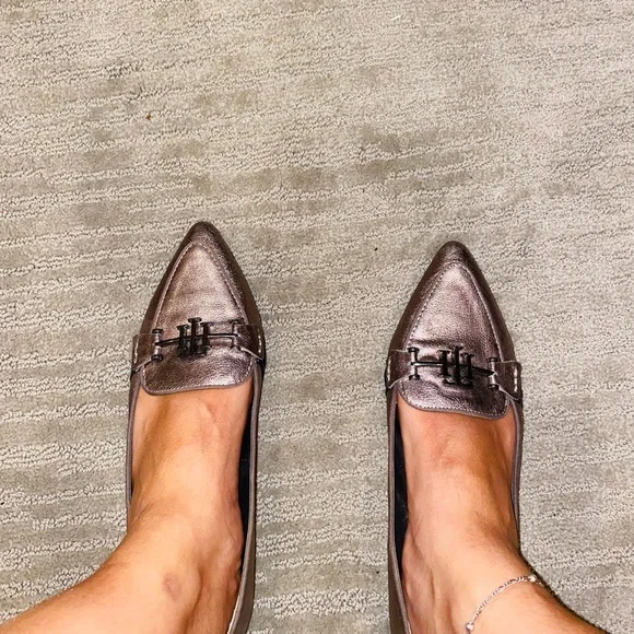 Tommy Hilfiger Tomina Shoes Bronze Loafer Flat Pointed Toe Slip On's - Picture 5 of 5